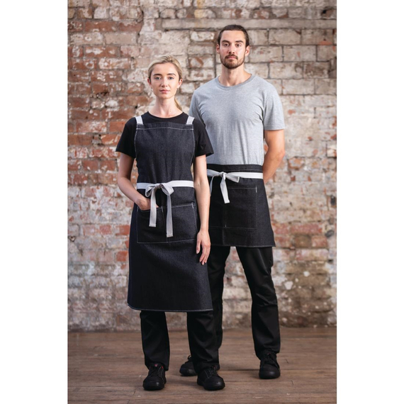 Southside kurze Denimbistroschürze schwarz