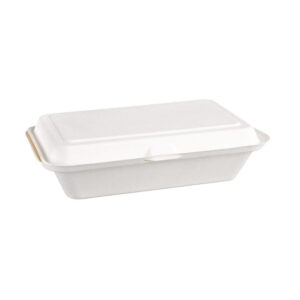 Fiesta Compostable kompostierbare Zuckerrohr Klappdeckelbehälter 24,8cm (250 Stück)
