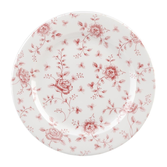 Churchill Rose Chintz Cranberry Profilteller 12" Box 6