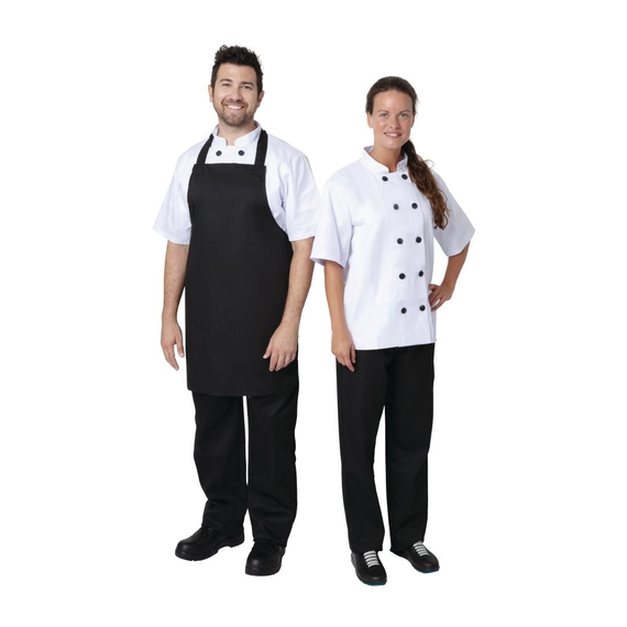 Nisbets Essentials Latzschürze Polybaumwolle schwarz (2 Stück)