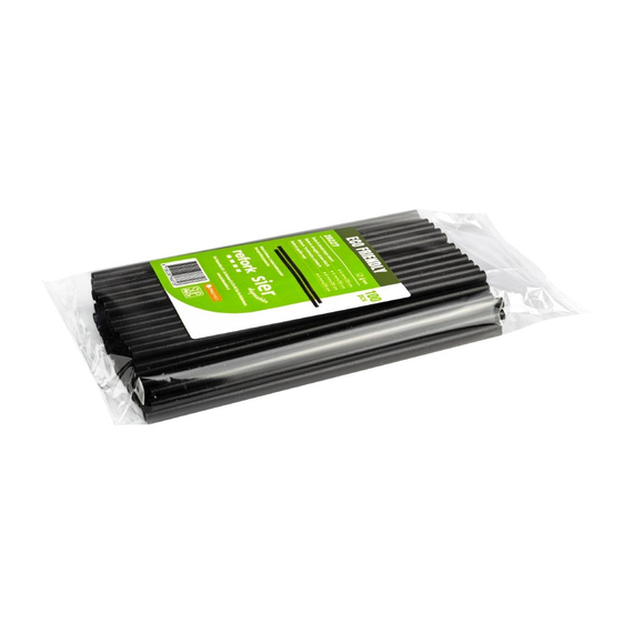 Sier Einwegprodukte Refork gerader Strohhalm schwarz ø 6 mm / 20 cm (100 Stück)