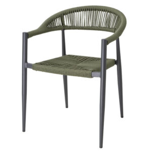 Bolero Eden PE Twist Rattan Outdoor Armstuhl Grün (4 Stück)