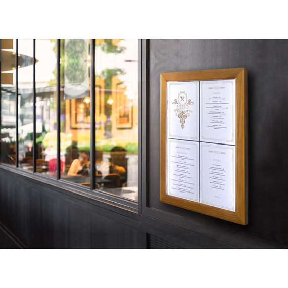 Securit Teak weiß LEDs Informationen 4xA4 Display (ohne Mast und Sockel)