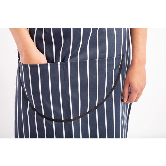 Whites Latzschürze mit Tasche blau-weiß gestreift