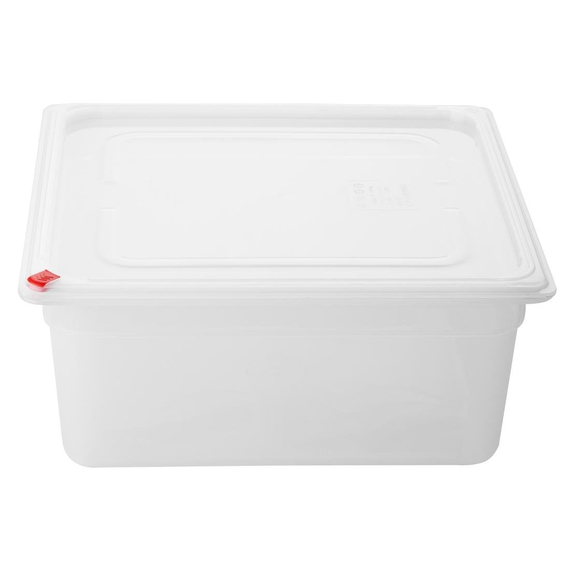 Hygiplas Click PP GN-Behälter 2/3 mit Deckel & 7 farbigen Clips 150mm 12Ltr (4 Stück)