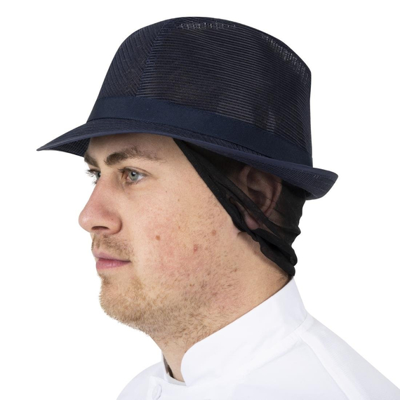 Trilby Hut mit Haarnetz dunkelblau Größe S