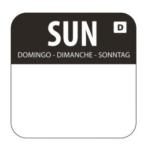 Hygiplas Selbstauflösende Lebensmittelrotationsetiketten Sonntag (1000 Stück)
