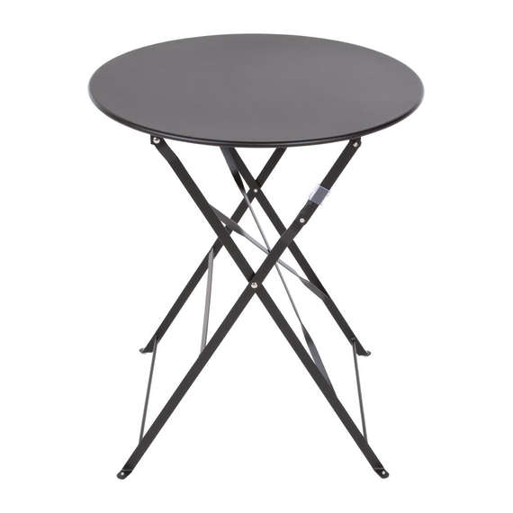 Bolero Perth Schwarzer Bürgersteig-Stil Stahl Tisch Rund 600mm