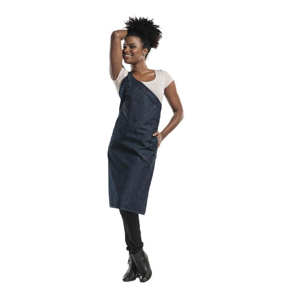 Chaud Devant Skew Latzschürze blauer Denim