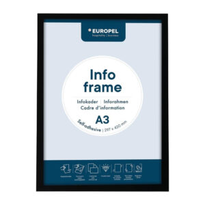 Europel Info-Rahmen / Selbstklebendes Set 2 Stück A3 Schwarz