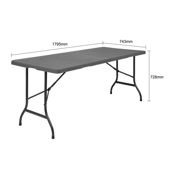 Bolero Korbgeflecht-Effekt Rechteckiger Klapptisch 6ft