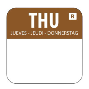 Hygiplas Farbcode Sticker Donnerstag braun (1000 Stück)