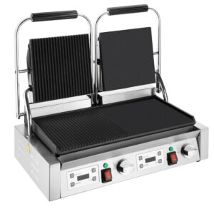 Buffalo Doppelkontaktgrill Glatte & Gerippte Platten