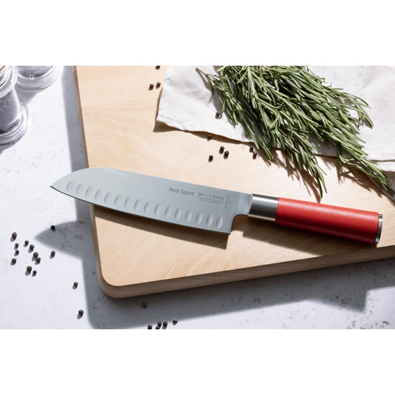 Dick Red Spirit Santokumesser mit Kullenschliff 18cm
