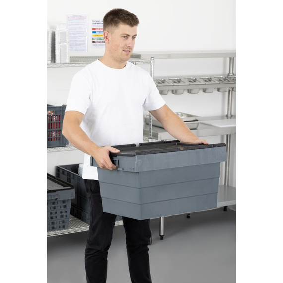 Vogue Kunststoff-Transportkiste mit Deckel, 600 x 400 x 320 mm