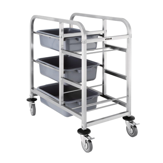 Vogue Abräumwagen aus Edelstahl 90x82x44cm