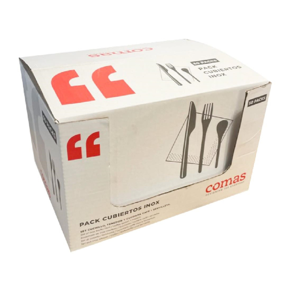 Comas Set Chuchillo Tenedor Einwegbesteck aus Edelstahl (50 Stück)