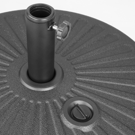 Bolero Sonnenschirmständer aus schwarzem Kunststoff, 40 l