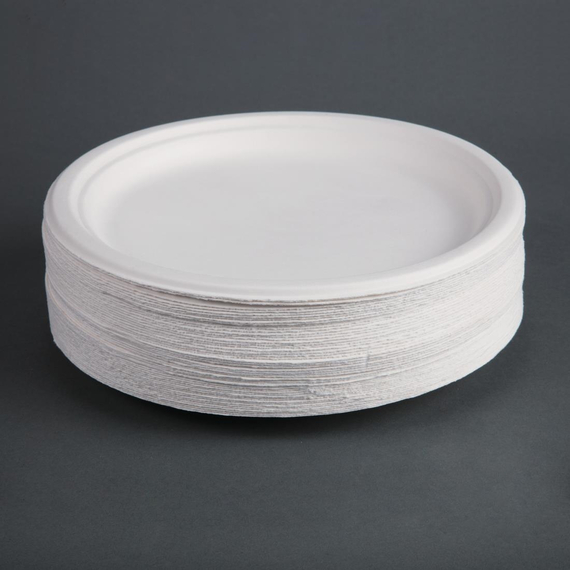 Fiesta Compostable kompostierbare Zuckerrohrteller 26cm (50 Stück)