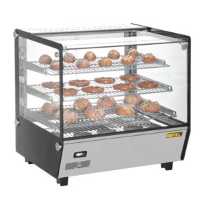 Buffalo Quadratische Tischplatte Beheizte Auslagevitrine 120Ltr
