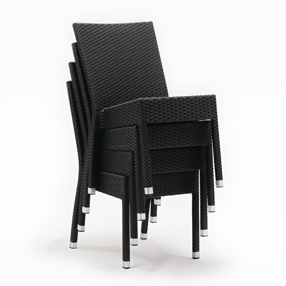 Bolero Rattanstühle anthrazit (4 Stück)