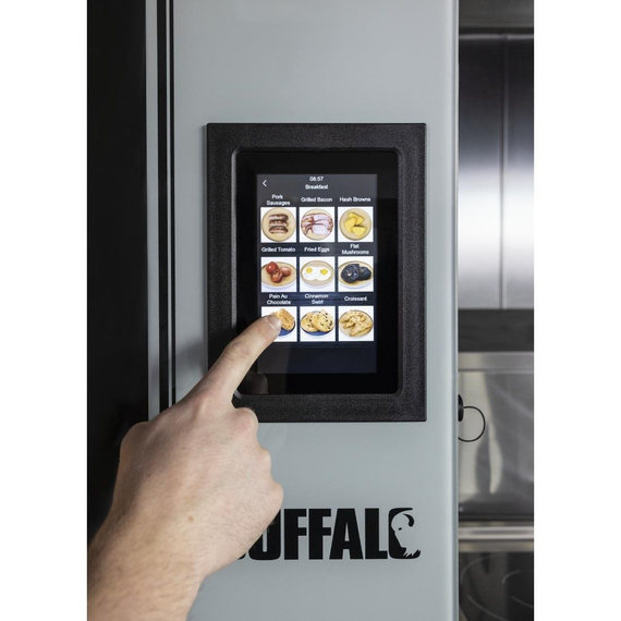 Buffalo freistehender Smart-Touchscreen-Kompakt-Kombiofen 6 Stück GN 1/1 mit Installationskit