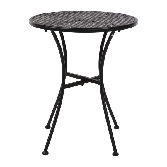 Bolero Schwarzer Stahlmuster Runder Bistro-Tisch Schwarz 600mm