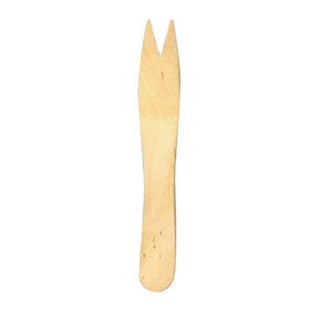 Fiesta Compostable Einweg-Holzbesteck Pommes-Frites-Gabel Biologisch abbaubar (1000 Stück)