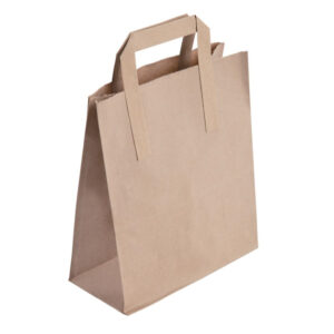 Fiesta Recycelbare flache braune Papiertragetaschen mittel (250 Stück)