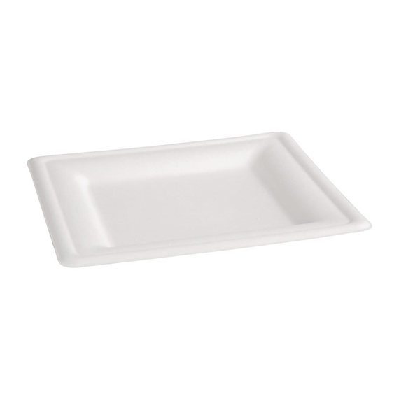 Fiesta Compostable kompostierbare Teller aus Bagasse quadratisch 26,1cm (50 Stück)