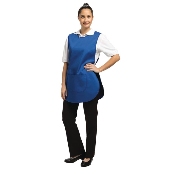 Weißes Tabard mit Tasche Königsblau