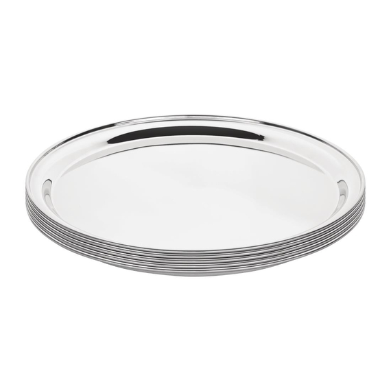 Olympia rundes Serviertablett Edelstahl 30,5cm
