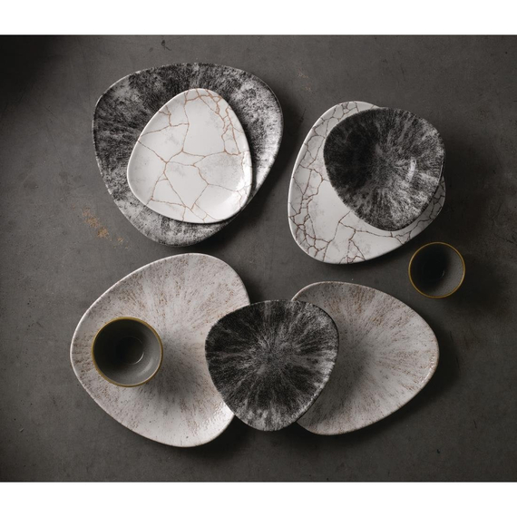 Churchill Studio Prints Kintsugi Achatgraue Lotusteller, 228 mm, (12 Stück)