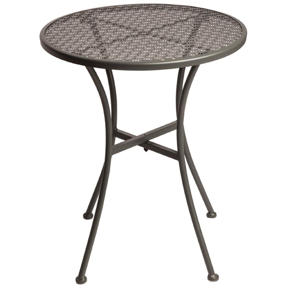Bolero runder Bistrotisch in schlankem Design Stahl grau 60cm