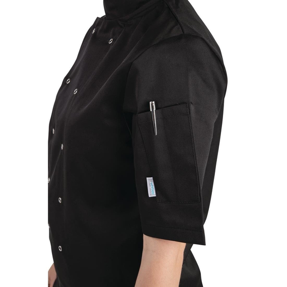 Whites Vegas Unisex Küchenjacke Kurzarm Schwarz M