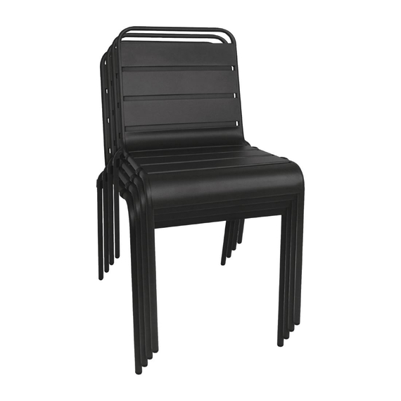 Bolero Bistrostühle Stahl schwarz (4 Stück)