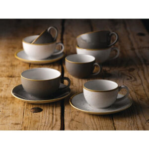 Churchill Stonecast Cappuccinotasse, grau, 170 ml, (12 Stück)