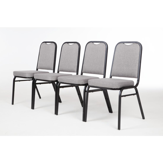 Bolero Bankettstühle mit quadratischer Lehne grau (4 Stück)