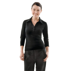 Chef Works Damen T-Shirt mit V-Ausschnitt Schwarz XL