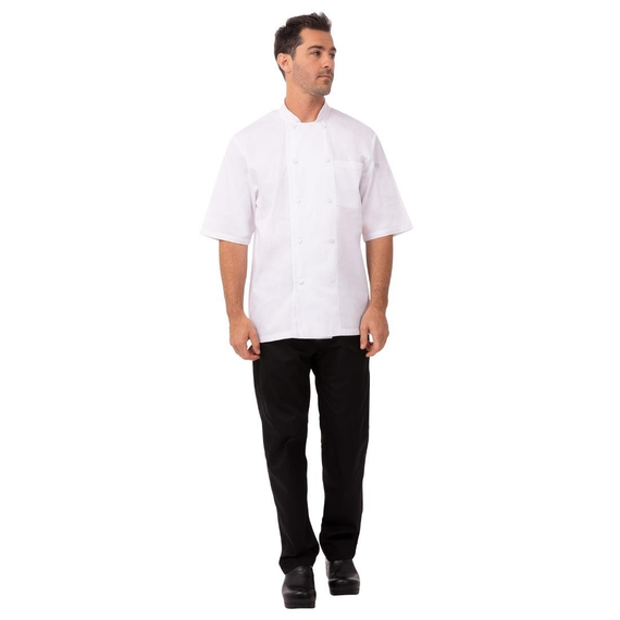 Chefs Works Montreal Cool Vent Unisex Kurzarm-Kochjacke Weiß L