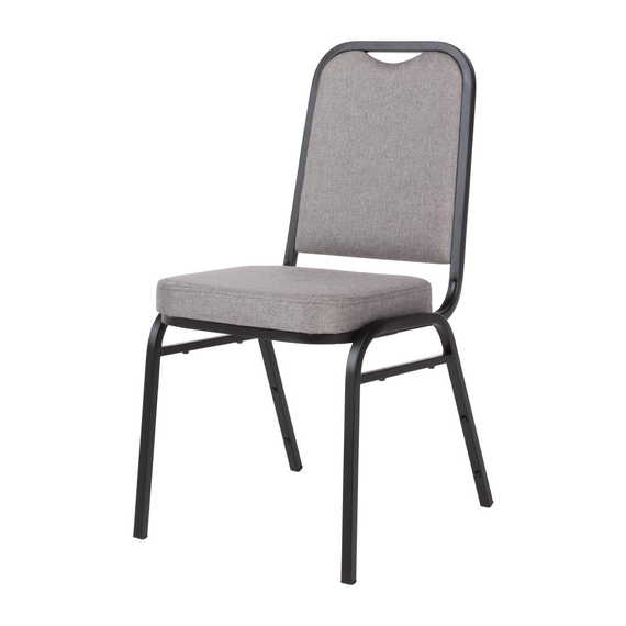 Bolero Bankettstühle mit quadratischer Lehne grau (4 Stück)