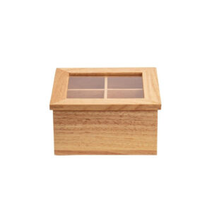 Olympia Mini Teebox aus Gummibaumholz