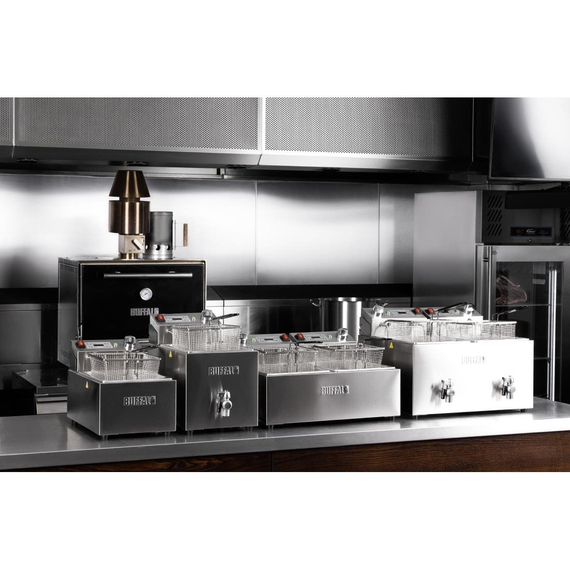 Buffalo Doppelfritteuse mit Timer 2x8Ltr