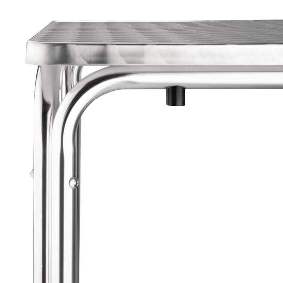 Bolero quadratischer Bistrotisch Edelstahl 4 Beine 70cm