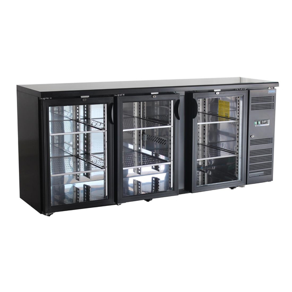 Polar U-Serie Premium Bar Kühlschrank mit 3 Türen Display