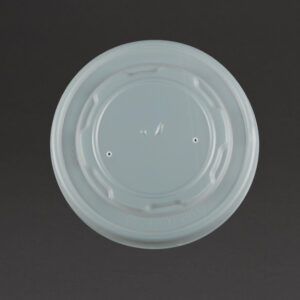Vegware kompostierbare flache Deckel für Suppen- und Universalbecher 35cl/45,4cl (500 Stück)