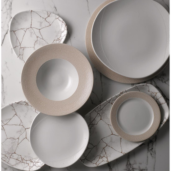 Churchill Studio Prints Kintsugi Achatgraue Lotusteller, 228 mm, (12 Stück)