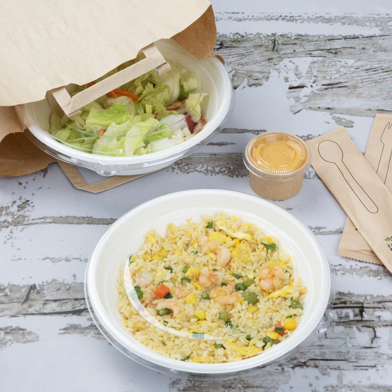 Fiesta Kompostierbare Bagasse Poke Bowl Böden 24oz (50 Stück)