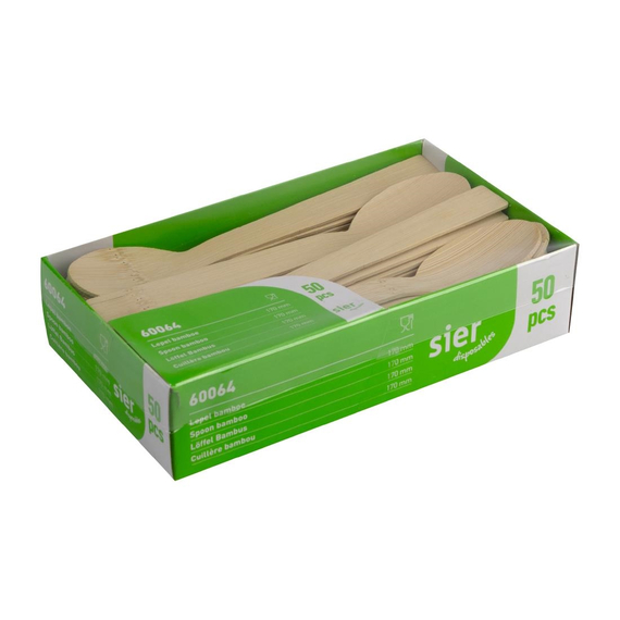 Sier Einweglöffel Bambus 170 mm (50 Stück)