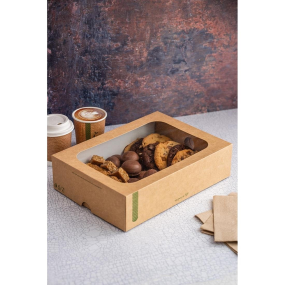Vegware kompostierbare Sandwichboxen mit Deckel mittel (50 Stück)